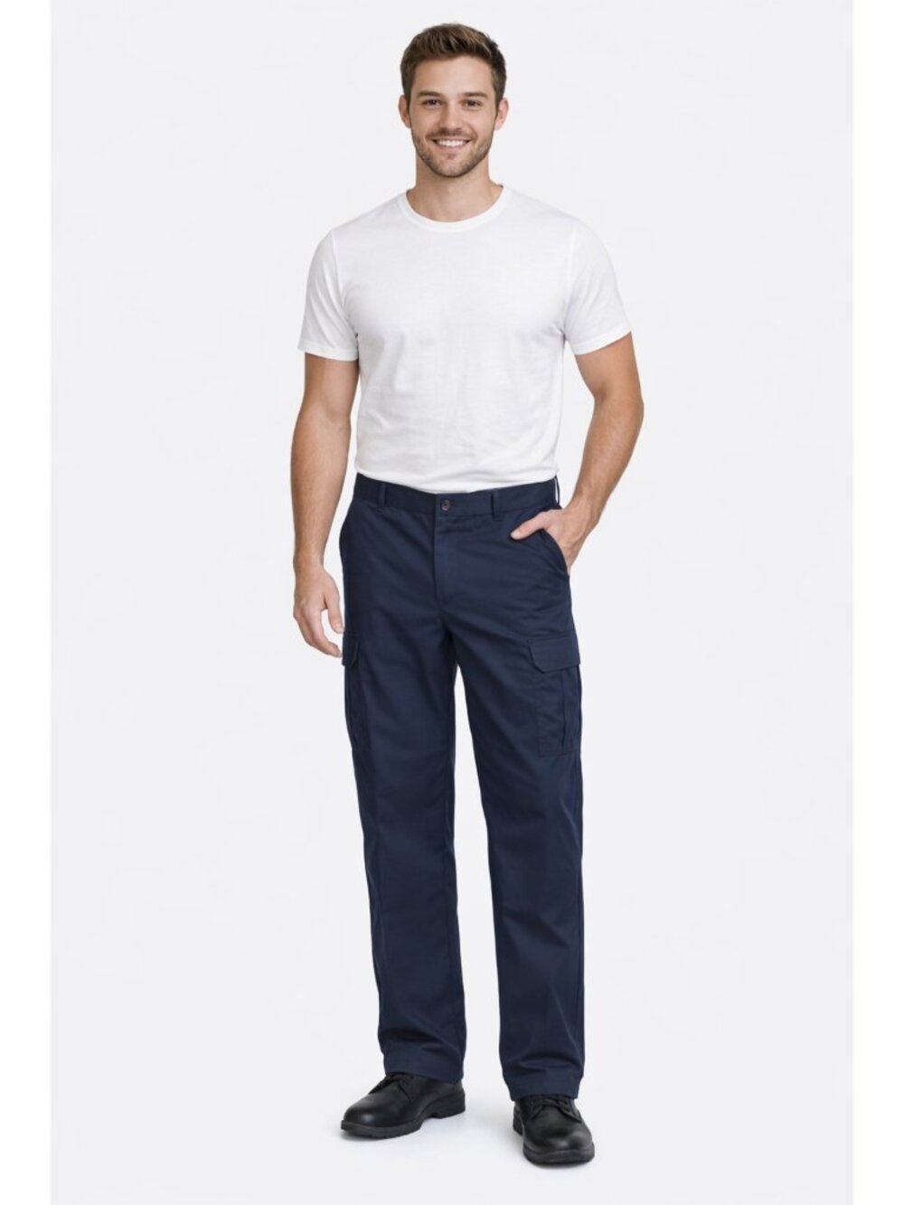 Red Kap Cargo Pants Men Size 36x34 Blue Workwear Pockets Logo Canvas